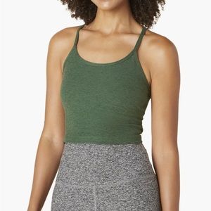 Beyond yoga SPACEDYE SLIM RACERBACK CROPPED TANK - VETIVER GREEN PINE